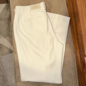 Ann Taylor Curvy Fit Trouser Leg Off White Pants